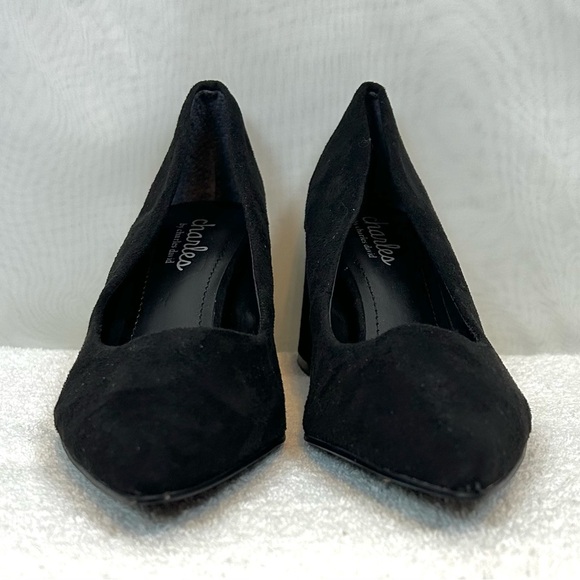 NEW Charles David Black Suede Chunky Block Heel Pumps Shoes / Size 6.5 - Picture 3 of 14